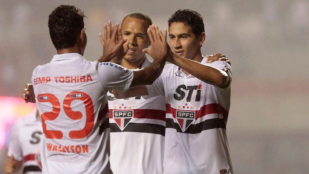 ganso, São Paulo comemora gol sobre Bragantino (Foto: Miguel Schincariol/Agência Estado)