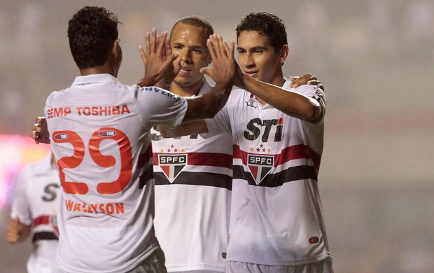 ganso, São Paulo comemora gol sobre Bragantino (Foto: Miguel Schincariol/Agência Estado)