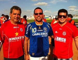 Torcedores do América-RN foram de helicóptero para clássico em Goianinha (Foto: Jocaff Souza)