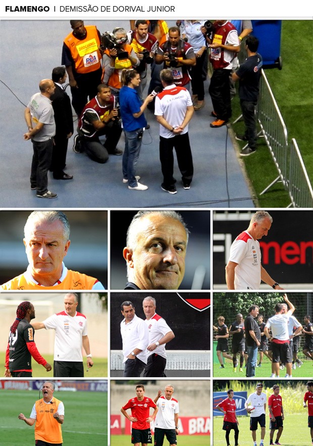 MOSAICO - Demissão Dorival Junior Flamengo (Foto: Editoria de arte)