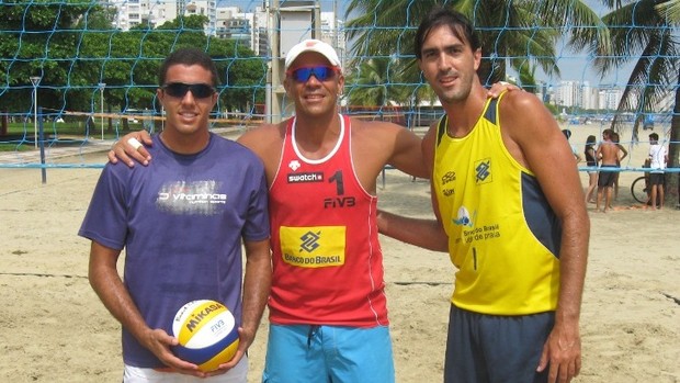 Marcus, Carlão e Rodrigão Circuito Brasileiro vôlei de praia etapa de Maceió (Foto: Divulgação/7mais7)