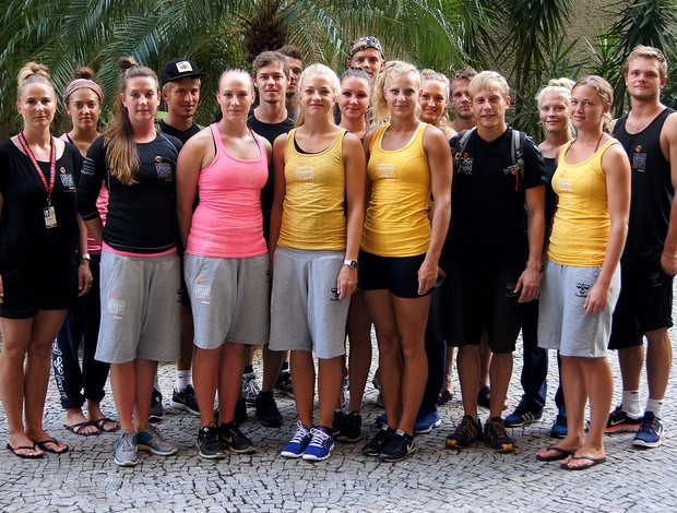 Equipe dinamarquesa de ginástica no Rio de Janeiro (Foto: José Geraldo Azevedo)