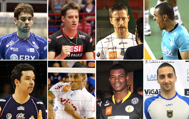 montagem jogadores de vôlei Superliga masculina (Foto: Editoria de Arte / Globoesporte.com)