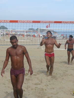 Renato Gaúcho e Djalminha no Mundial de Futevôlei (Foto: Flávio Dilascio)