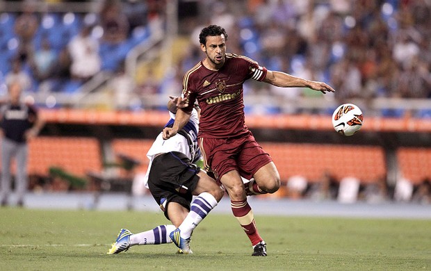 Fred na partida do Fluminense contra o Huachipato (Foto: Marcelo Theobald / Ag. O Globo)