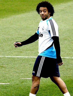 Marcelo no treino do Real Madrid (Foto: EFE)