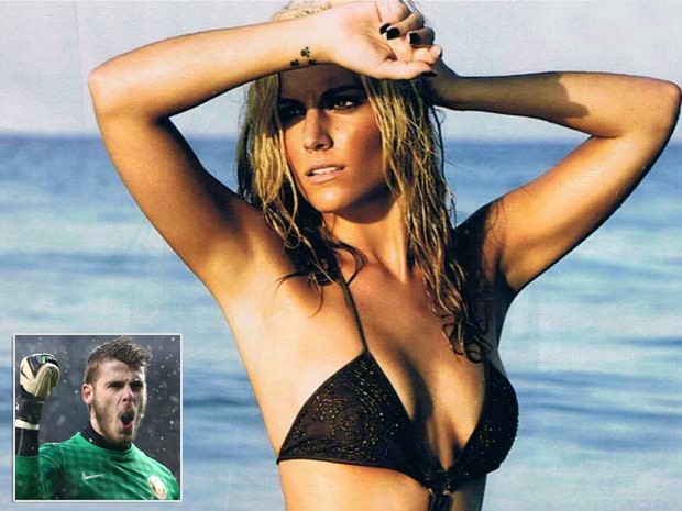 Edurne esposa De Gea jogo (Foto: Editoria de Arte / Globoesporte.com)