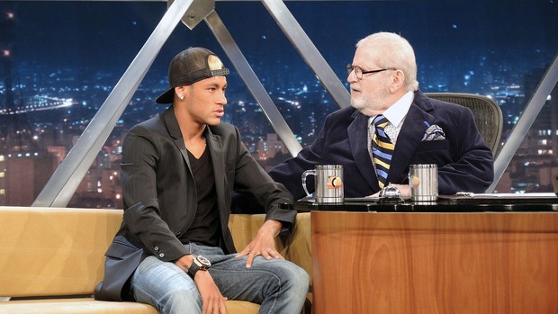 Neymar em entrevista no Programa do Jô (Foto: Marcelo Hazan)