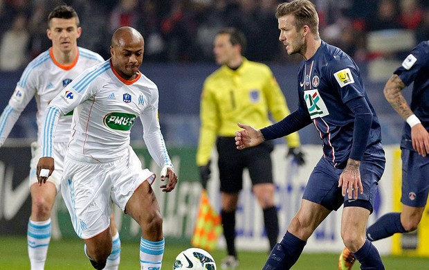 Beckham na partida do PSG contra o Olympique (Foto: Reuters)