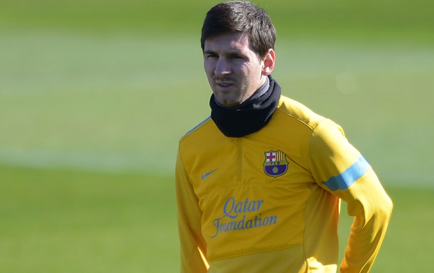 lionel Messi barcelona treino (Foto: Agência AP)