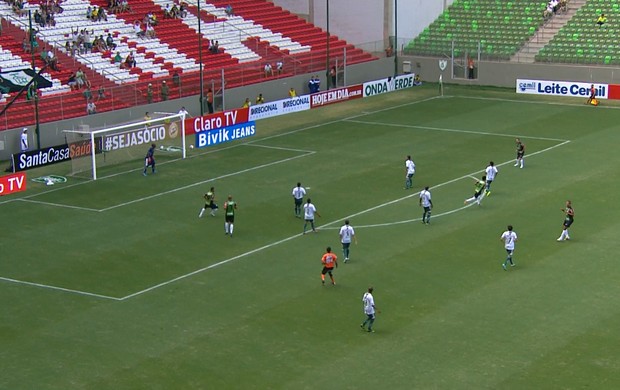 Wanderson marca o gol do América-MG (Foto: Reprodução / TV Globo Minas)