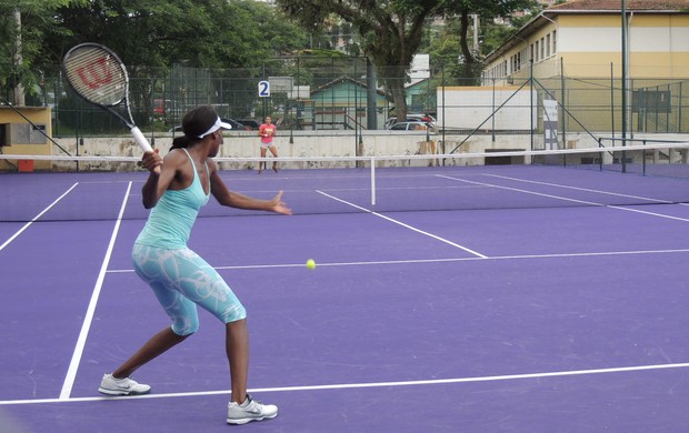 Venus Williams, no WTA de Florianópolis (Foto: Renan Koerich)