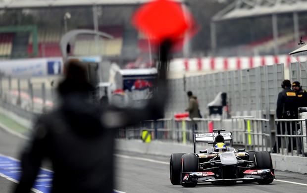 Esteban Gutierrez Sauber testes Barcelona (Foto: Agência Getty Images)