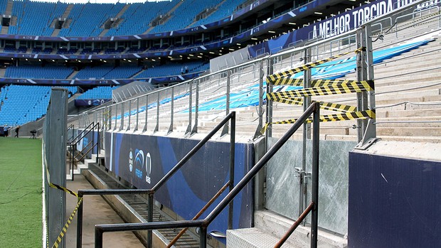 Arena do Grêmio área interditada avalanche  (Foto: Francis Targanski / Ag. Estado)