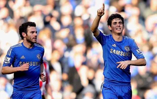 oscar Juan Mata chelsea gol Brentford (Foto: Agência Getty Images)