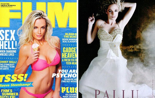 Reeva Steenkamp namorada de Oscar Pistorius (Foto: Reprodução / Revista FHM)