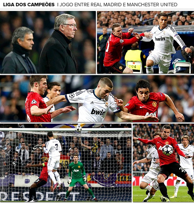 Galeria jogo Real Madrid e Manchester United mosaico (Foto: Editoria de Arte)