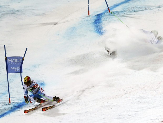 Marcel Hirscher e Zan Kranjec  no Mundial de esqui (Foto: Reuters)