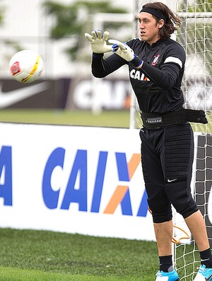 Cassio no treino do Corinthians (Foto: Daniel Augusto Jr. / Ag. Corinthians)