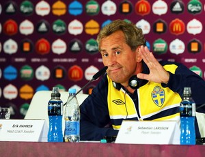 Coletiva Erik Hamrén, técnico da suécia (Foto: AFP)