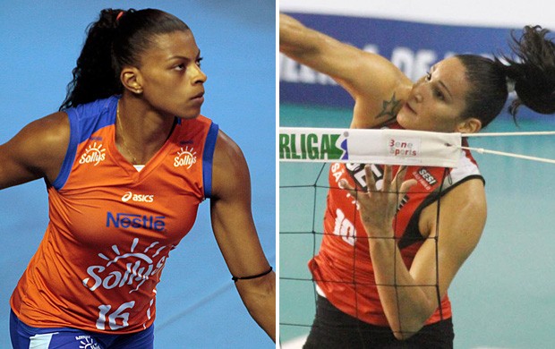 vôlei Fernanda Garay, de Osasco, e Tandara, do Sesi (Foto: Reprodução)