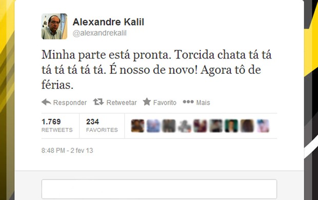 Alexandre Kalil twitter Tardelli (Foto: Reprodução / Twitter)