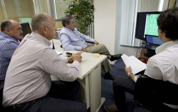 Luiz Felipe Scolari, Parreira e Murtosa na CBF (Foto: CBF)