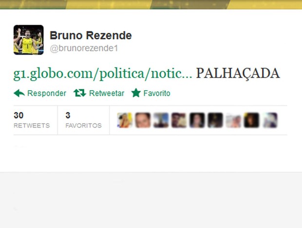 Bruninho twitter reclamação (Foto: Reprodução / Twitter)