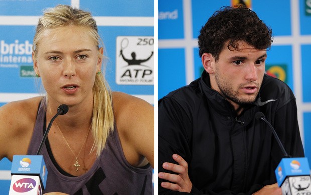 MONTAGEM - TÊnis Sharapova com o Grigor Dimitrov (Foto: Agência Getty Images)