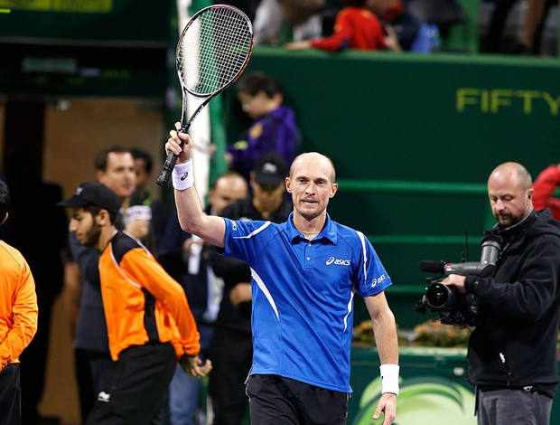 Nikolay Davydenko tênis comemoração Doha (Foto: Reuters)