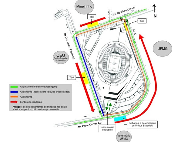Veja como chegar ao Mineirão (Foto: Divulgação / BHTrans)