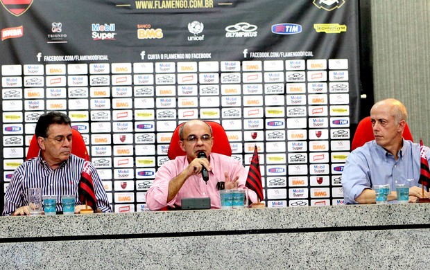 Eduardo Bandeira e Paulo Pelaipe coletiva Flamengo (Foto: Fernando Azevedo / Fla Imagem)