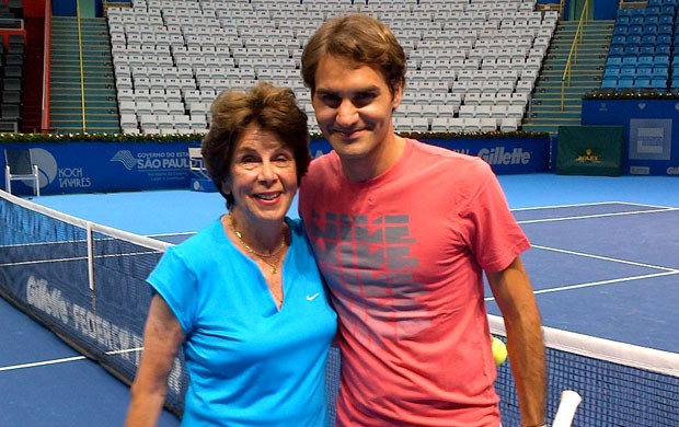 Maria Esther Bueno e Roger Federer tênis São Paulo (Foto: Divulgação)