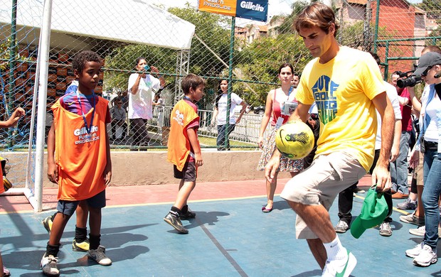 Roger Federer evento CUFA tênis São Paulo futebol (Foto: Eliária Andrade / Agência o Globo)