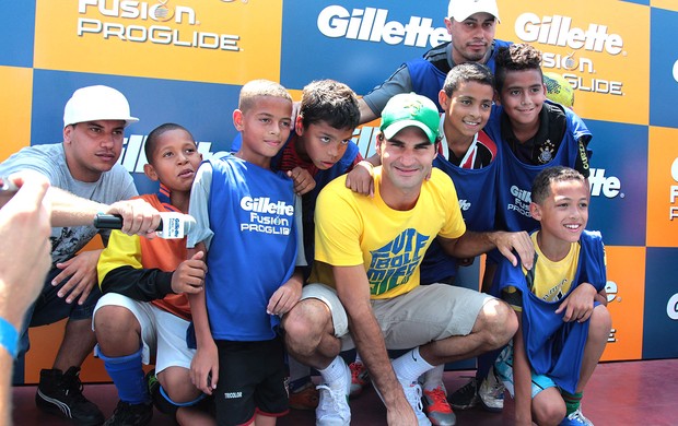 Roger Federer evento CUFA tênis São Paulo futebol (Foto: Eliária Andrade / Agência o Globo)