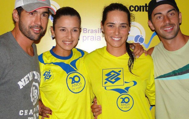 vôlei de praia Barbara Seixas e Agatha com noivo e marido (Foto: Arquivo Pessoal)