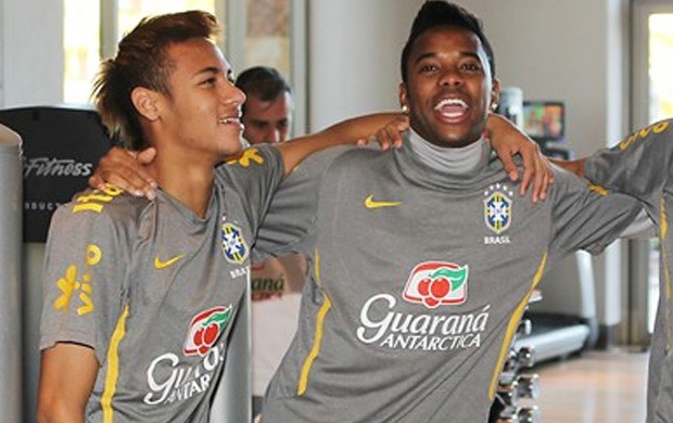 neymar robinho musculação brasil treino (Foto: Rafael Ribeiro / CBF)