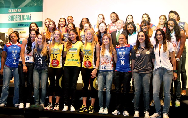 Superliga Vôlei feminino apresentação (Foto: Alexandre Arruda / CBV)