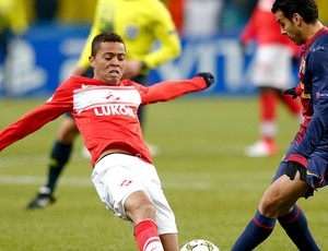 Rafael Carioca na partida do Spartak contra o Barcelona (Foto: Reuters)