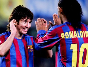 Ronaldinho gaucho messi barcelona (Foto: Agência Getty Images)