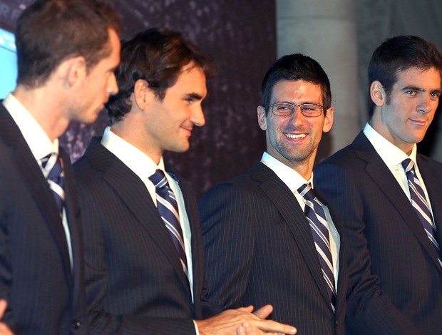 Djokovic, Federer, Murray e Del Potro na festa do tênis ATP Finals (Foto: Getty Images)