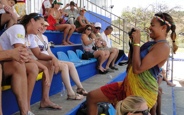 Pri Lima repórter vôlei de praia Belo Horizonte (Foto: Helena Rebello/Globoesporte.com)