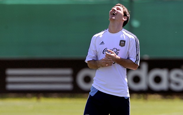 Messi no treino da Argentina (Foto: AFP)