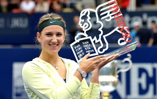 Victoria Azarenka tênis troféu Linz (Foto: AP)