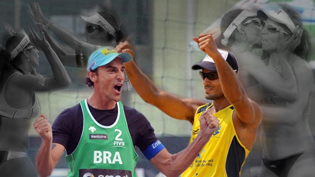 montagem vôlei de praia Duplas  (Foto: Editoria de Arte / Globoesporte.com)