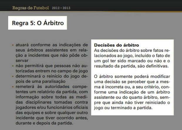 Regras de futebol árbitro regra 5 (Foto: Reprodução)