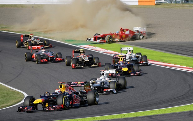 alonso comemorando fórmula 1 japão (Foto: AP)