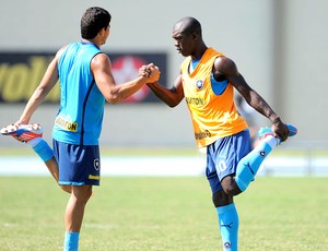 Elkeson e Seedorf no treino do Botafogo (Foto: Fábio Castro / Agif)