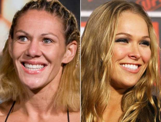 Montagem Cris Cyborg e Ronda Rousey (Foto: Editoria de Arte/Globoesporte.com)