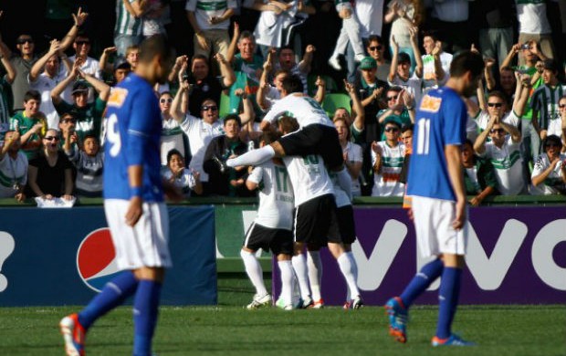 Coritiba comemora vitória sobre o Cruzeiro (Foto: Divulgação/Site oficial do Coritiba)